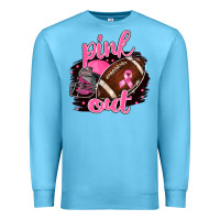 Ocean Blue Pink Out Football Premium Sweatshirt - BarkalooDesign