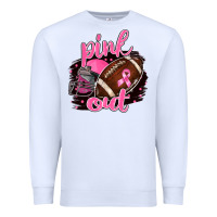 White Pink Out Football Premium Sweatshirt - BarkalooDesign