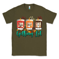Army Green Candles with Fall Getting Lit Classic Tee - texasbilliewilder