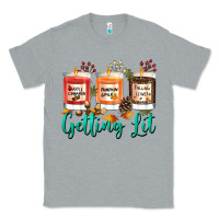 Heather Grey Candles with Fall Getting Lit Classic Tee - texasbilliewilder