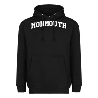 Black Monmouth Arch Retro University Style Heavyweight Hoodie - ArtChic