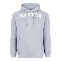 Heather Grey Monmouth Arch Retro University Style Heavyweight Hoodie - ArtChic