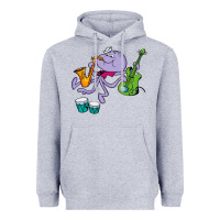 Heather Grey squiddly diddly Heavyweight Hoodie - ArtChic