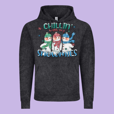 Chillin With My Snowmies Vintage Hoodie Designed By Cowgirlartshop
