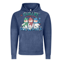 Vintage Denim chillin with my snowmies Vintage Hoodie - CowGirlArtShop
