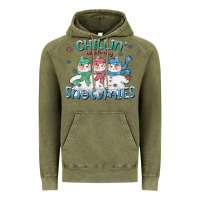 Vintage Olive chillin with my snowmies Vintage Hoodie - CowGirlArtShop