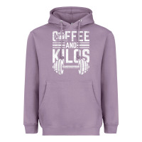 Lavender Coffee And Kilos Weightlifting Gift Heavyweight Hoodie - ArtChic