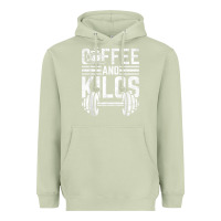 Matcha Coffee And Kilos Weightlifting Gift Heavyweight Hoodie - ArtChic