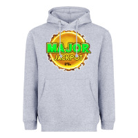 Heather Grey MAJOR JACKPOT Design - Pokie Designs Heavyweight Hoodie - ArtChic