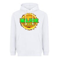 White MAJOR JACKPOT Design - Pokie Designs Heavyweight Hoodie - ArtChic