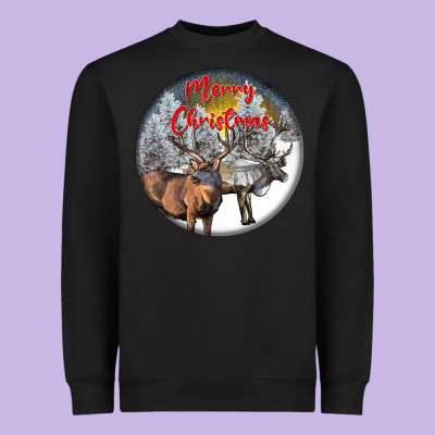 Mule Buck Deer Christmas Heavyweight Sweatshirt Designed By Lillyallendesigns