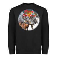 Black mule buck deer christmas Heavyweight Sweatshirt - LillyAllenDesigns