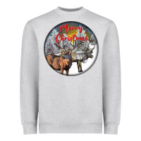 Heather Grey mule buck deer christmas Heavyweight Sweatshirt - LillyAllenDesigns
