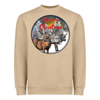 Mushroom mule buck deer christmas Heavyweight Sweatshirt - LillyAllenDesigns