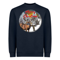 Navy mule buck deer christmas Heavyweight Sweatshirt - LillyAllenDesigns