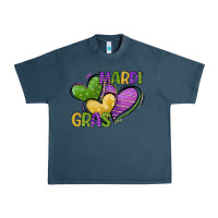 Midnight Navy mardi gras heart Urban Heavy Tee - CowGirlArtShop