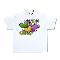 White mardi gras heart Urban Heavy Tee - CowGirlArtShop