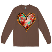 Chestnut floral orange glitter heart Long Sleeve Tee - Jasminsmagicworld