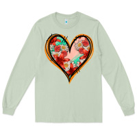 Matcha floral orange glitter heart Long Sleeve Tee - Jasminsmagicworld