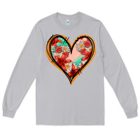Moon Dust floral orange glitter heart Long Sleeve Tee - Jasminsmagicworld