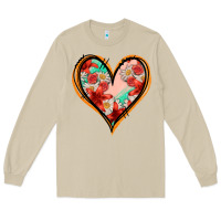 Mushroom floral orange glitter heart Long Sleeve Tee - Jasminsmagicworld