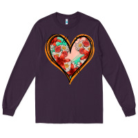 Plum floral orange glitter heart Long Sleeve Tee - Jasminsmagicworld