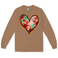 Toasted Coconut floral orange glitter heart Long Sleeve Tee - Jasminsmagicworld