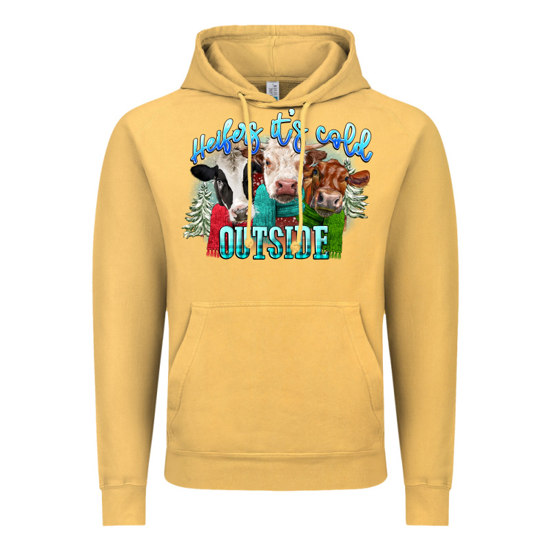 Heifers Its Cold Outside Vintage Hoodie by CowGirlArtShop | Teevron