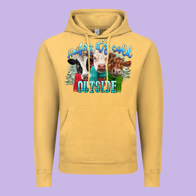 Heifers Its Cold Outside Vintage Hoodie Designed By Cowgirlartshop