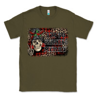 Army Green I'm so freaking merry skeleton messy bun Classic Tee - NancyCooperArtShop