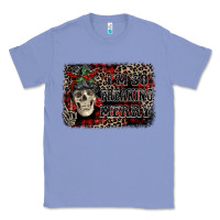 Colony Blue I'm so freaking merry skeleton messy bun Classic Tee - NancyCooperArtShop