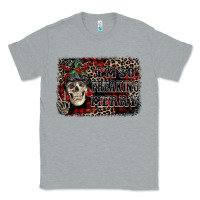 Heather Grey I'm so freaking merry skeleton messy bun Classic Tee - NancyCooperArtShop