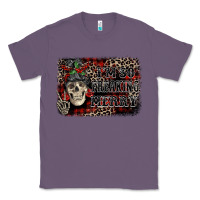 Lavender I'm so freaking merry skeleton messy bun Classic Tee - NancyCooperArtShop