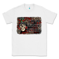 White I'm so freaking merry skeleton messy bun Classic Tee - NancyCooperArtShop