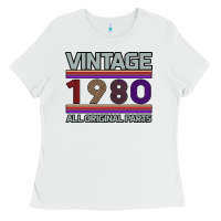 White Vintage 1980 Birthday Ladies Tee - Bettercallsaul