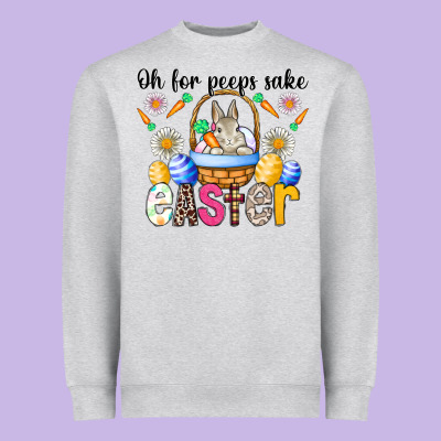 Oh For Peeps Sake Easter Heavyweight Sweatshirt Designed By Cowhidedigitalart