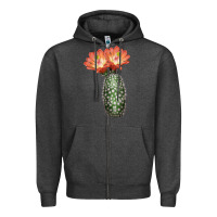 Charcoal Heather King Cup Cactus Zipper Hoodie - LillyAllenDesigns