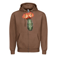 Chestnut King Cup Cactus Zipper Hoodie - LillyAllenDesigns