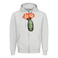 Dove Grey King Cup Cactus Zipper Hoodie - LillyAllenDesigns