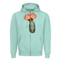 Seafoam King Cup Cactus Zipper Hoodie - LillyAllenDesigns