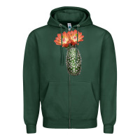 Sports Green King Cup Cactus Zipper Hoodie - LillyAllenDesigns