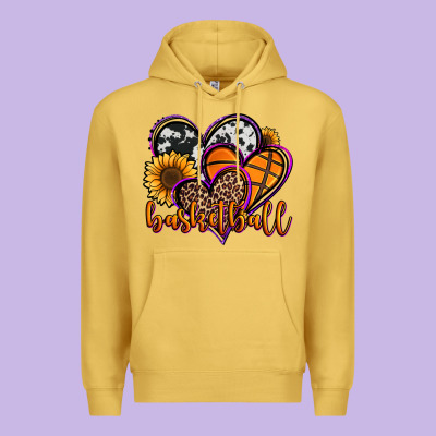 Basketball Hearts Premium Hoodie Designed By Jasminsmagicworld