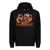 Black basketball hearts Premium Hoodie - Jasminsmagicworld