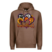 Chestnut basketball hearts Premium Hoodie - Jasminsmagicworld