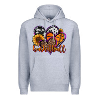 Heather Grey basketball hearts Premium Hoodie - Jasminsmagicworld