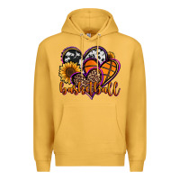 Mustard basketball hearts Premium Hoodie - Jasminsmagicworld