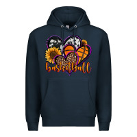 Navy basketball hearts Premium Hoodie - Jasminsmagicworld