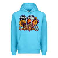 Ocean Blue basketball hearts Premium Hoodie - Jasminsmagicworld