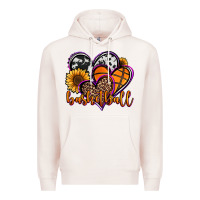 Pale Pink basketball hearts Premium Hoodie - Jasminsmagicworld