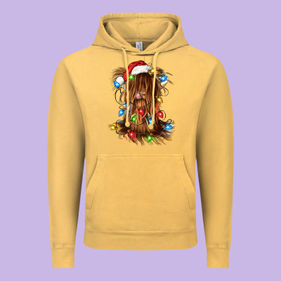 Christmas Heifer Cow Gnome Vintage Hoodie Designed By Cowgirlartshop
